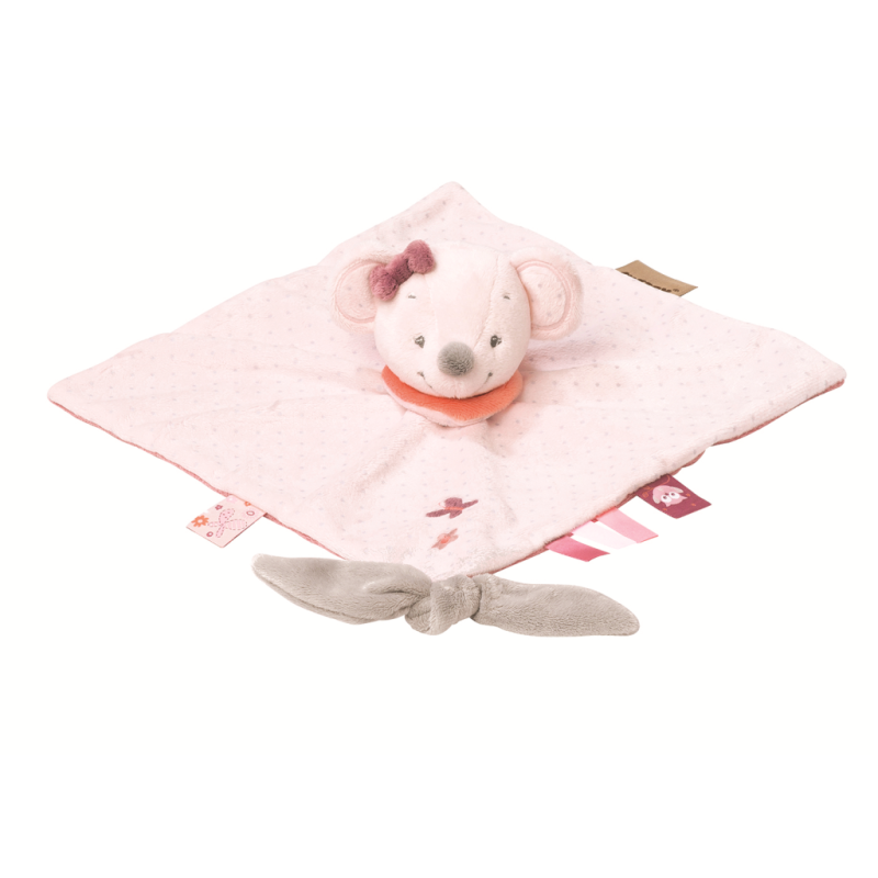  adele and valentine baby comforter mouse pink grey polka-dot orange 